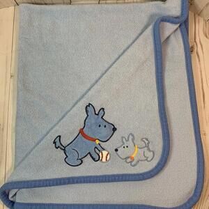Carter's Dogs Puppy Baseball Blue Fleece Baby Blanket‎ 1618